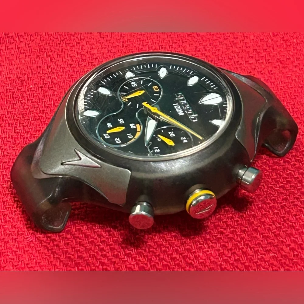 Speedo Analog Chrono Black Dial Men's Watch #SD55161BX New Battery Works No Band